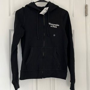 NWT Abercrombie & Fitch Black Zip Up Hoodie